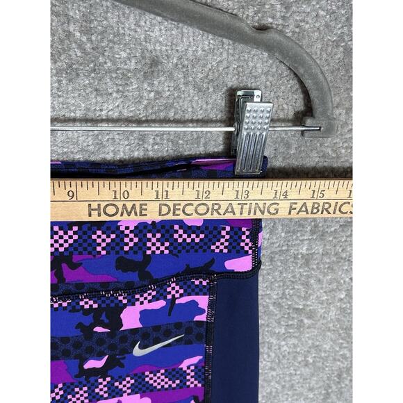 Nike Dri Fit Running Epic Lux Clash Capri Leggings Women Size Medium Purple Camo - Picture 8 of 11